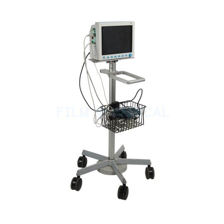 Heart Monitor On Stand  With Finger Probe, Bp Cuff + Simulator, Electrodes, x2 Ecg Leads, Instructions
